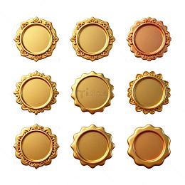 金色徽章图案装饰元素