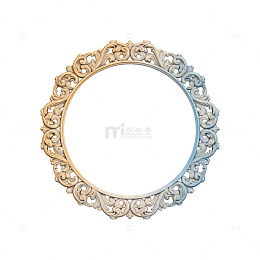 复古圆形装饰镜设计素材