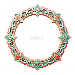 传统花纹圆形装饰图案