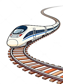 高速列车卡通插图