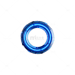 蓝色科技光环装饰元素