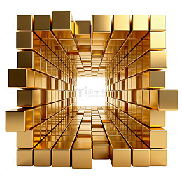 立体金块隧道科技感视觉设计