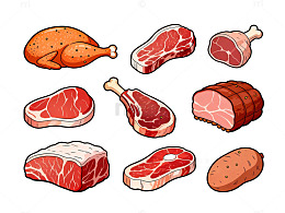 手绘肉类食材插画设计素材