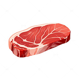 生鲜牛肉块插画素材
