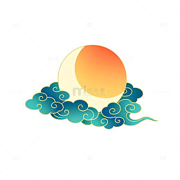 国风日月云彩图案