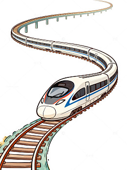 高铁列车卡通插画