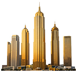 金色高楼群城市景观图片