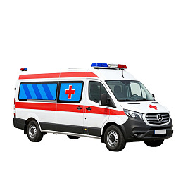 白色救护车侧面展示图片