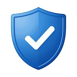 蓝色盾牌带白色对勾图标