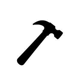 黑色锤子剪影图标图片