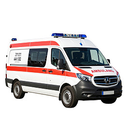 白色救护车侧面展示图片