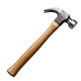 木柄锤子特写图片