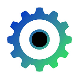 蓝绿渐变齿轮图标图片