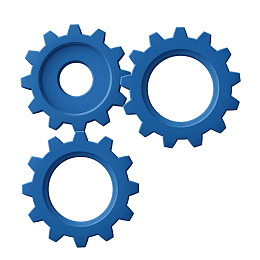 蓝色齿轮机械组合图案