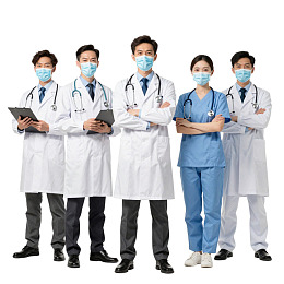 五位医护人员合影图片