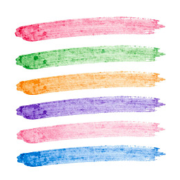彩色水彩笔触集合图片
