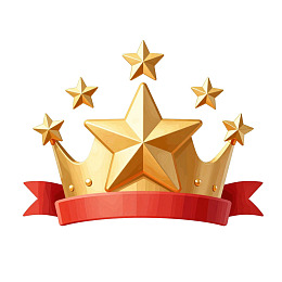 金色皇冠配红色丝带图片