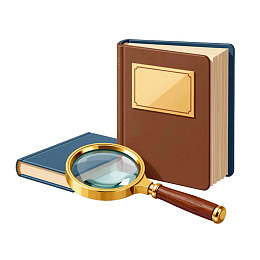 书本与放大镜静物组合