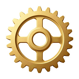 金色齿轮机械部件特写