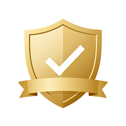金色盾牌带对勾标志图片