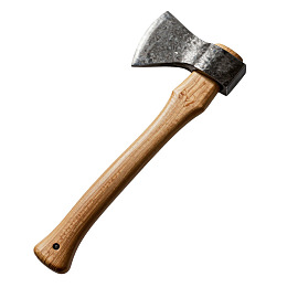 木柄斧头特写图片