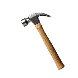 木柄锤子特写图片