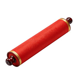 红色卷轴配金色边框图片