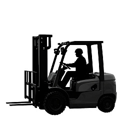 叉车作业人员剪影图图片