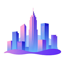 现代城市建筑插画图片