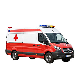 红白相间救护车图片