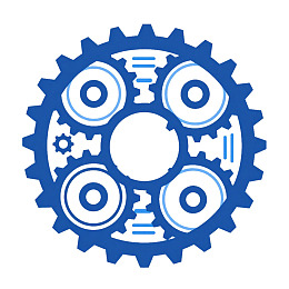 蓝色齿轮机械图案图片