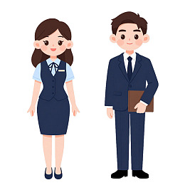 商务男女职业装卡通形象