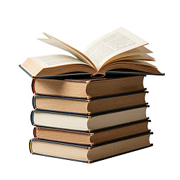 书堆叠放开本静物图片