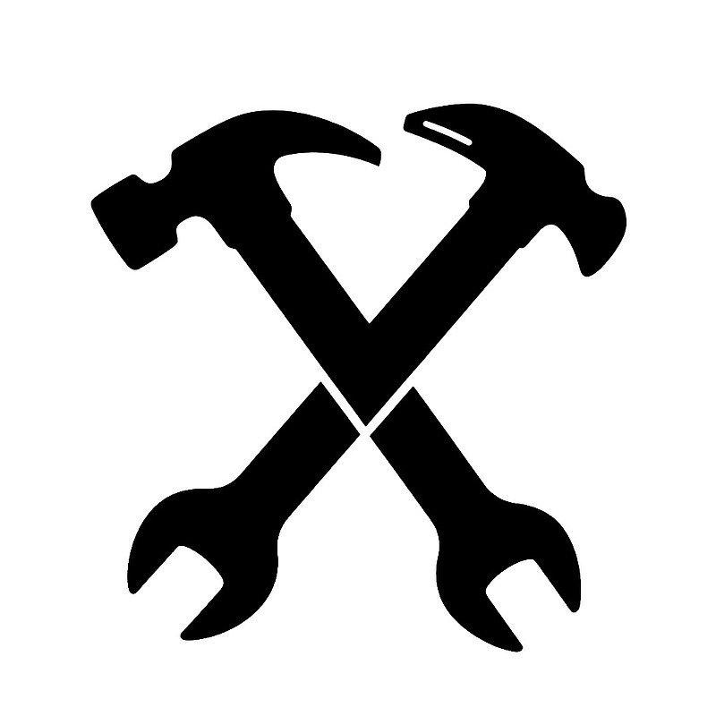 交叉锤子扳手工具图标