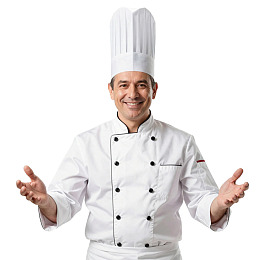 微笑厨师张开双臂图片