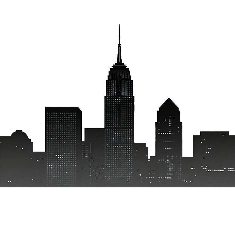 城市天际线剪影图图片