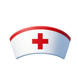 白色护士帽配红色十字标志