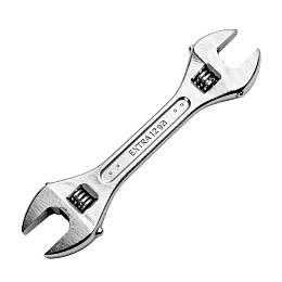 银色可调扳手特写图片