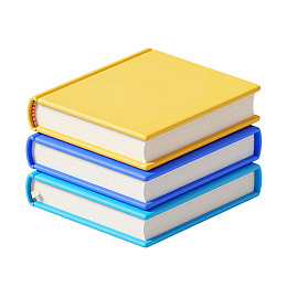 三本彩色封面书籍堆叠