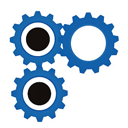 蓝色齿轮机械组合图案