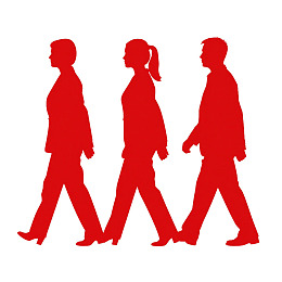 三人并排行走剪影图图片