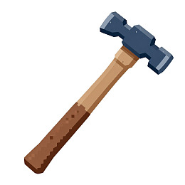 像素风格锤子工具插画
