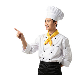 厨师指向前方微笑图片