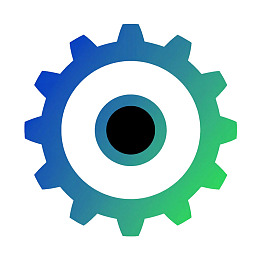 蓝绿渐变齿轮图标图片