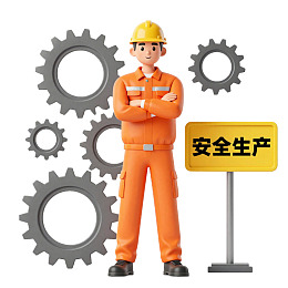工人安全帽站立标志安全生产