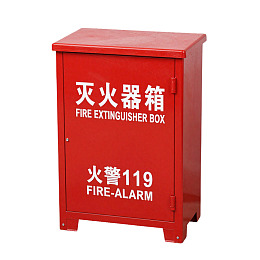 红色灭火器箱外观展示