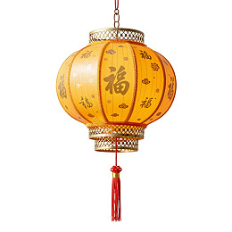 黄色中式灯笼挂饰图片