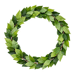 绿色树叶环形花环图片