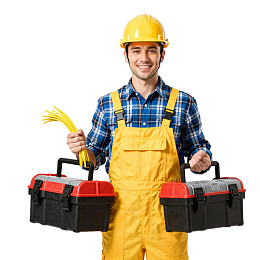 电工手持工具箱微笑图片