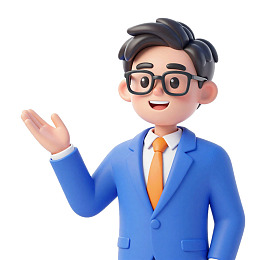 卡通商务男士挥手形象